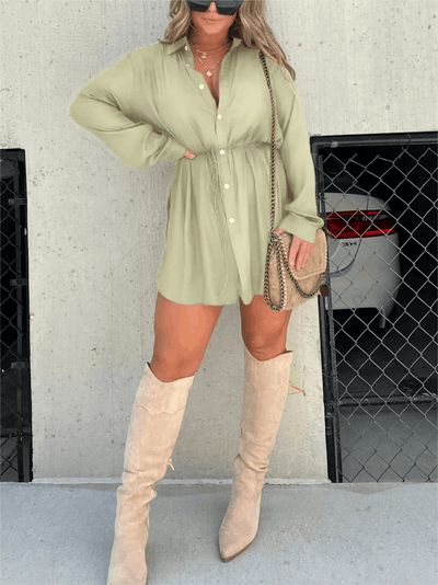Women's Chic Black Shirt Dress
