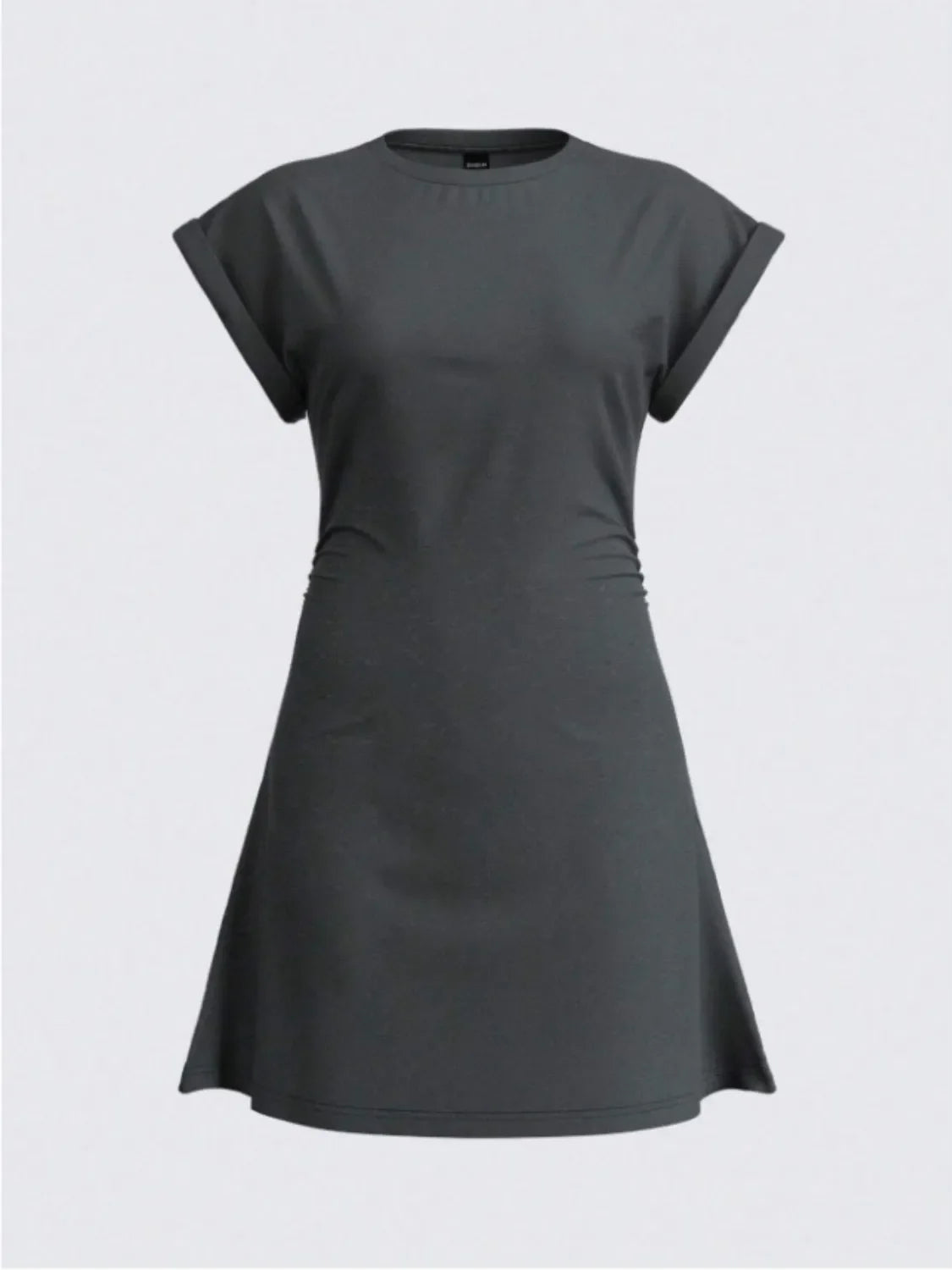 Round Neck Short Sleeve Mini Tee Dress