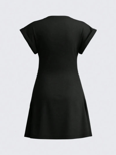 Round Neck Short Sleeve Mini Tee Dress