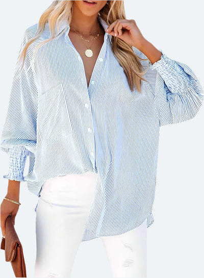 Elvessa Ethereal Stripe Blouse