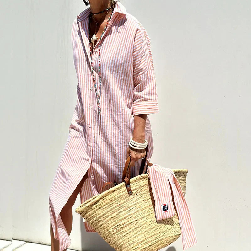 Hominty | Classic Striped Shirt Dress