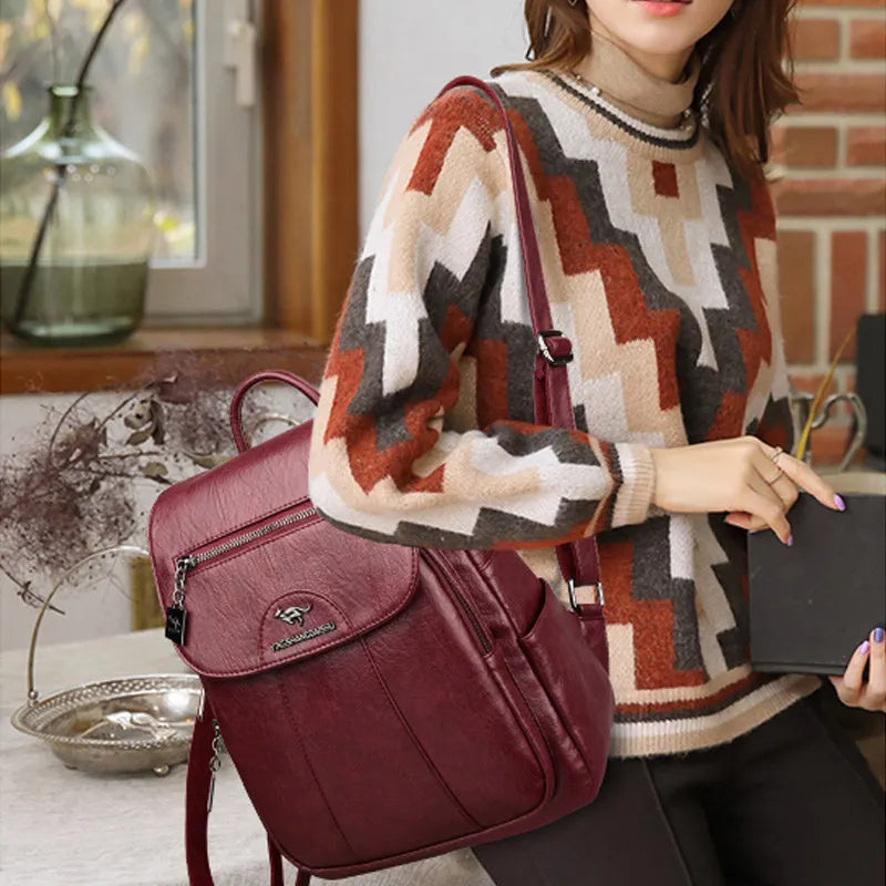 Zavirea™ Soft Leather Backpack