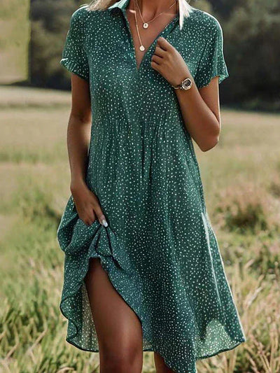 Mary - Short Sleeve Midi Dress for Women