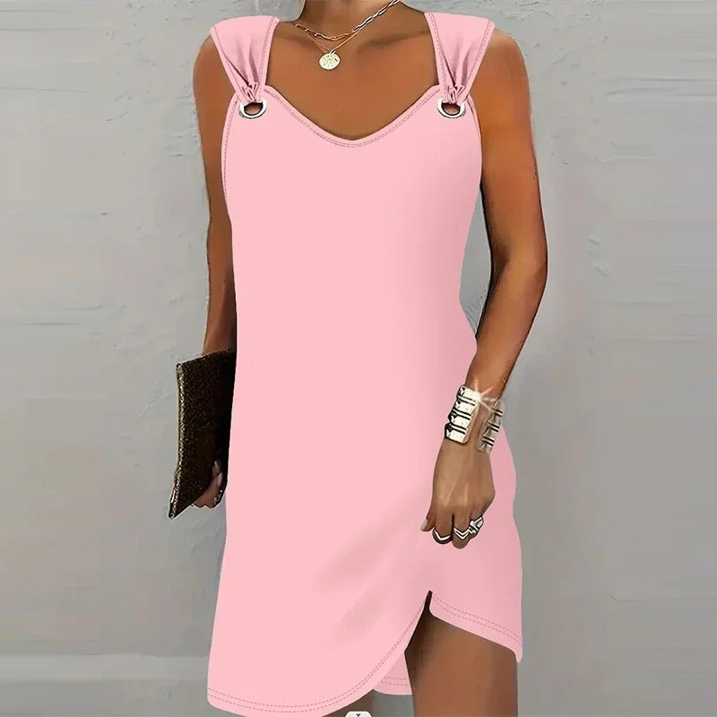 Deborah – Sleek Ring-Detail Mini Dress
